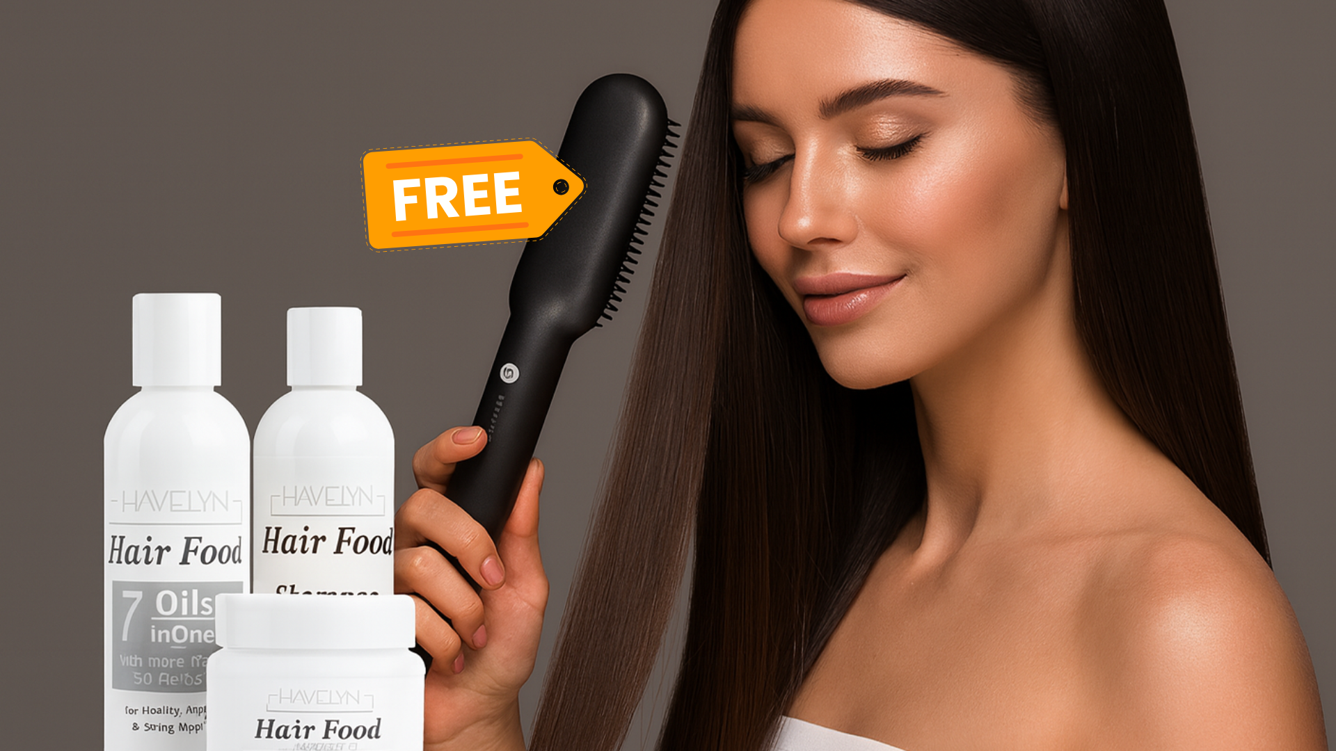 FREE Hair straightener Brush + Havelyn Hair Kit