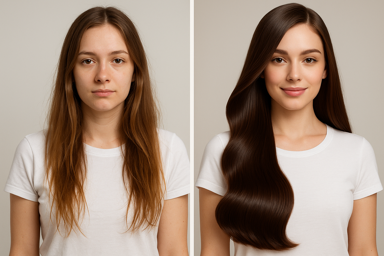 Hair transformation results - long shiny silky hair