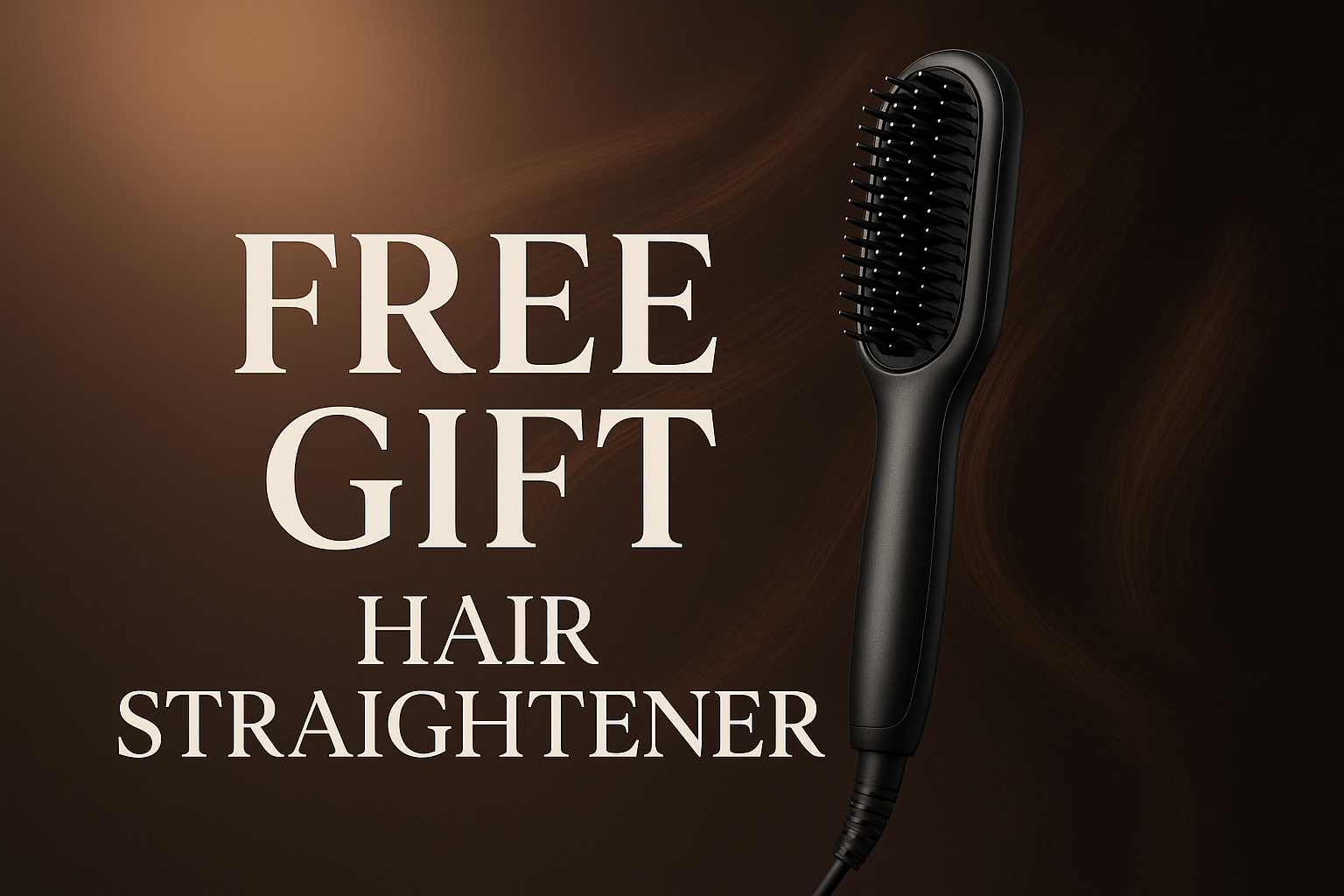Promotional image with free gift hair straightener
